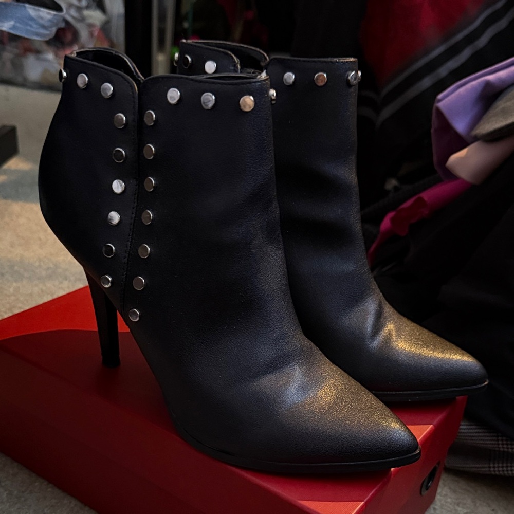 Fergalicious Black Studded Heeled Boots